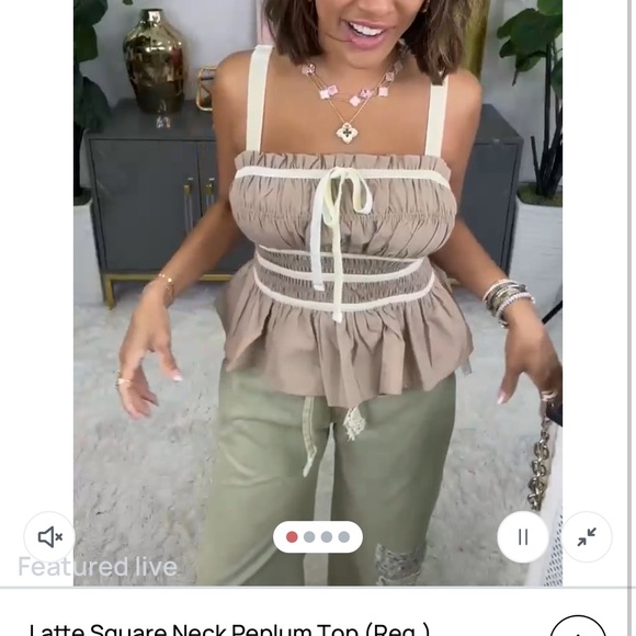 Entro Beige Ruffle Fall Tank - Picture 2 of 5